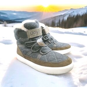 UOVO Size 37 US 5-5.5 Women’s Big Kid Tan Winter Mid Top Boots Cinch Lace